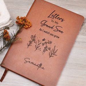 Cartas a mi nieto Diario de cuero personalizado, Regalo para nieto, Regalos únicos para nietos Keepsake Journal Legacy Notebook