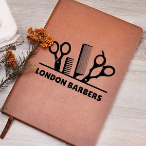 Diario de cuero personalizado para peluquería, regalo para dueño de salón, regalo para papá barbero, regalo de barbero personalizado, regalo de peluquero, regalos nuevos para peluquería