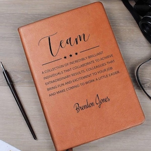 Team Appreciation Gift, Custom Team Journal for Coworkers, Employee Gifts, Work Colleagues, Corporate Gift for Christmas, Office Staff Gifts