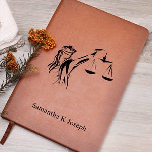 Personalized Lawyer Gift Vegan Leather Journal, New Lawyer Gift, Law Graduate, Law Student Journal, Attorney Journal, Future Lawyer Notebook