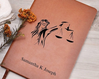 Personalized Lawyer Gift Vegan Leather Journal, New Lawyer Gift, Law Graduate, Law Student Journal, Attorney Journal, Future Lawyer Notebook