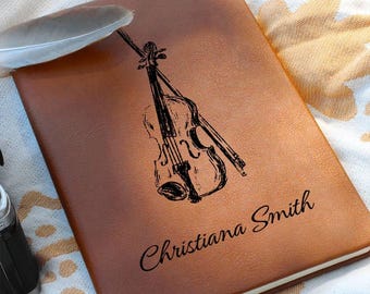 Personalized Violin Journal, Musician Notebook, Gift for Violinists, Music Journal, Lyric writer, Songwriting Notebook, Violin Teacher Gifts