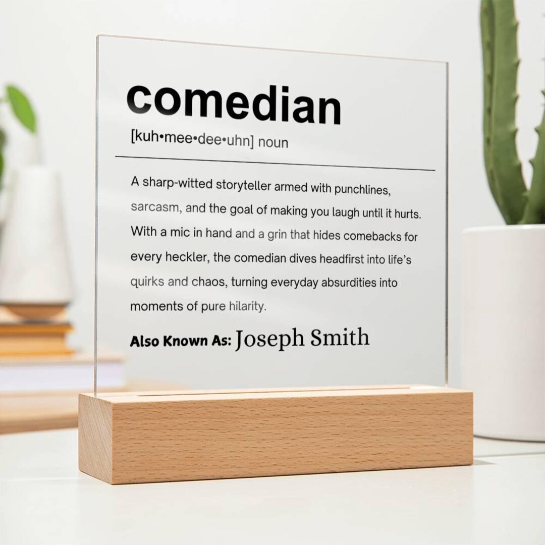 Comedian Gift Personalized Definition Acrylic Plaque, Gift for Comedian ...
