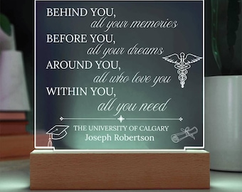 Personalized Nurse Graduation Acrylic Plaque with LED Base