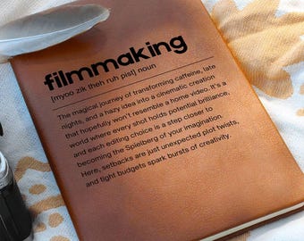 Filmmaking Definition Leather Journal, Gift for Film Student, Filmmakers Christmas Gifts, Gift for Filmmakers, Film Crew, Film Graduate gift