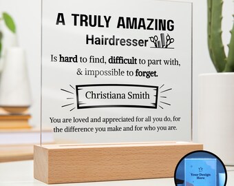 Hairdresser Appreciation Personalized Acrylic Plaque, Gift for Hairdresser, Hair Stylist Gift, Hair Salon Decor, Thank You Gifts Hairdresser