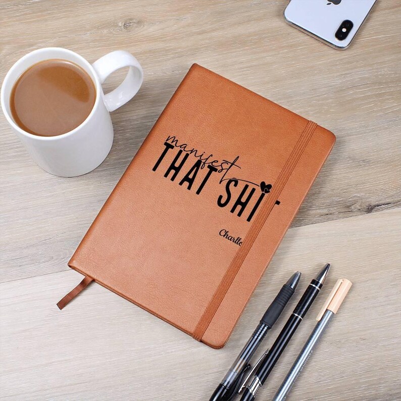 Manifest That Personalized Leather Journal, Manifesting Journal, Motivational Journal, Daily Gratitude journal, Affirmation Journal for her image 7