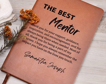 The Best Mentor Personalized Leather Journal, Mentor Appreciation Gift, Gift for Teacher, Boss, Coach, Mentor Thank you gift, Christmas gift