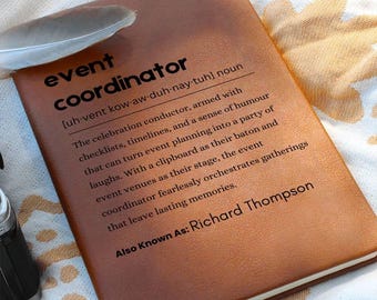 Personalized Event Coordinator Definition Journal, Gift for Event Planner, Wedding Planner Appreciation Notebook, Event Organizer Thank You