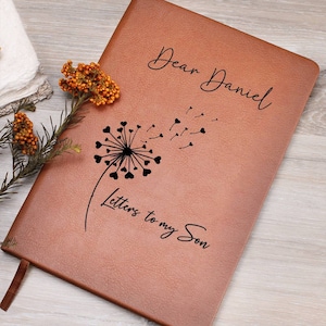 Letters to My Son Personalized Leather Journal, Keepsake Gift for Son, Father Son Gift, Mother Son Gift, Son memorial Journal image 1