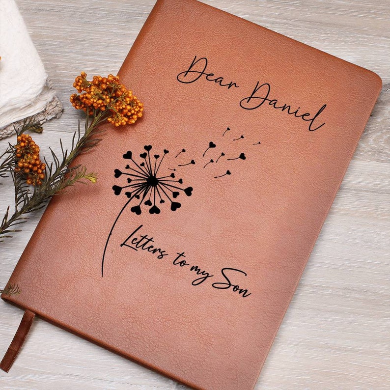 Letters to My Son Personalized Leather Journal, Keepsake Gift for Son, Father Son Gift, Mother Son Gift, Son memorial Journal image 1