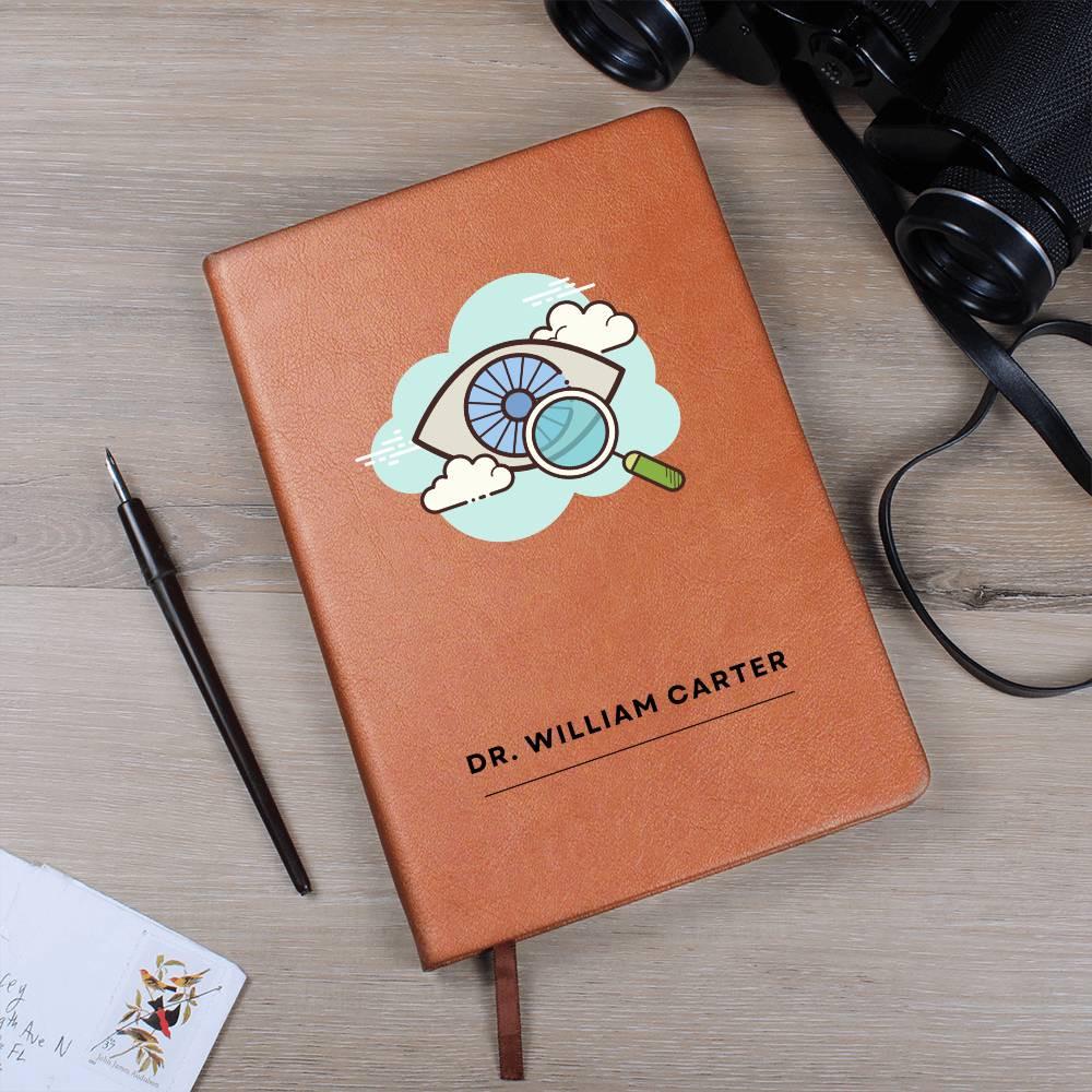 Optician Personalized Leather Journal, Gift for Eye Doctor, Ophthalmologist Gift, Graduation Gift|Optometry Student Notebook|Optometric gift