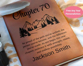 Personalized 70th Birthday Gift Journal, Dad 70th Birthday Present, Uncle Seventieth Birthday Keepsake, Friend 70 Years Gift, Grandpa Gifts