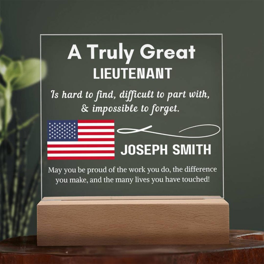 Personalized Lieutenant Gift Acrylic Sign – Lieutenant Promotion Gift ...
