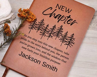 Personalized Vegan Leather Retirement Journal: New Chapter Gift