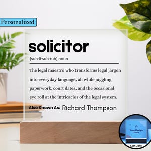 Solicitor Gift Definition Plaque – Gift for Solicitor, New Solicitor Graduation, Solicitor Birthday Gifts, Law School, Solicitor Christmas