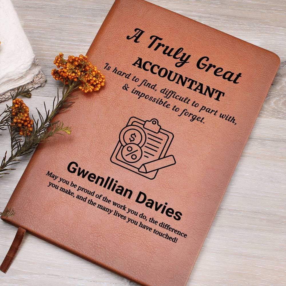 Personalized Accountant Gift Vegan Leather Journal, Gift for CPA, Tax ...
