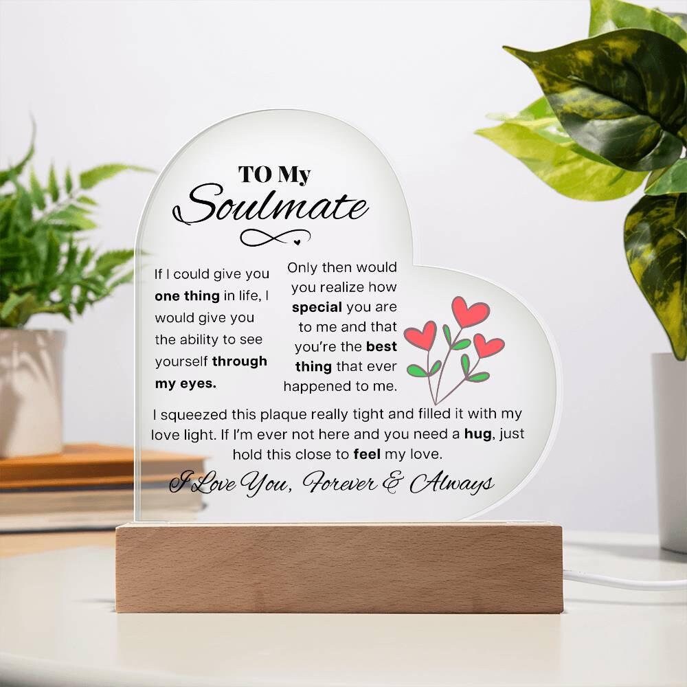 Greatminer Targa Personalizzata Amore con Foto e Dedica - Regalo Romantico per Coppie - Idee Regalo San Valentino - Targa Plexiglass 18x14cm con Base LED Opzionale