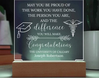 Personalized Nursing Graduation Gift Acrylic Plaque, Nursing School Graduate, Pinning Ceremony, Medical Graduation, New Nurse Gifts, RN Grad