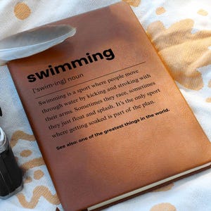 Swimming Definition Personalized Journal, Gift for Swimmer, Swim Coach, Funny Swimming Gifts, Swim Team Thank You, Swim Teacher Appreciation