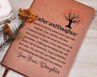 Father Daughter Personalized Leather Journal, Gift from Daughter to Dad, Father's Day Gift, Dad Birthday, Dad Christmas Gift|Gift for Father