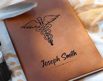 Personalized Leather Nurse Journal – Custom Notebook Gift for New Nurse, Nursing School, Medical Graduation RN Gifts