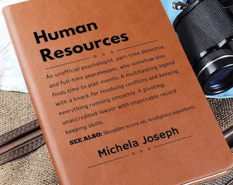 Human Resource Personalized Leather Journal, Meaningful Hr Gift, Payroll Gift, Hr Director gift, HR Manager Gift|Christmas Appreciation gift