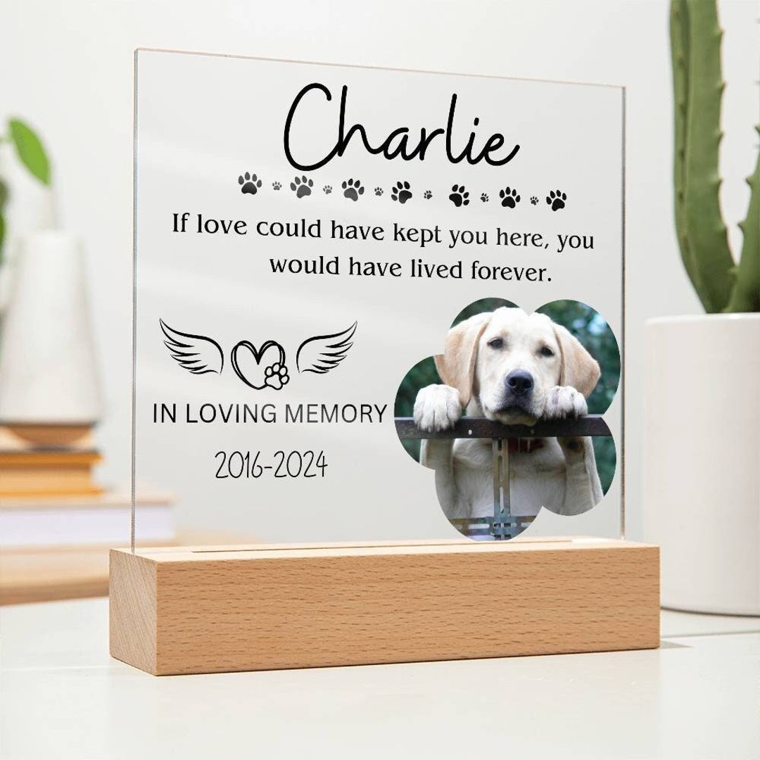 Pet Memorial Custom Picture Frame Plaque for Pet Remembrance, Dog in ...