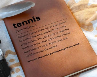 Journal personnalisé de définition de tennis, cadeau pour joueur de tennis, cadeau entraîneur de tennis, cadeau tennis amusant, appréciation de l'équipe de tennis, amateur de tennis