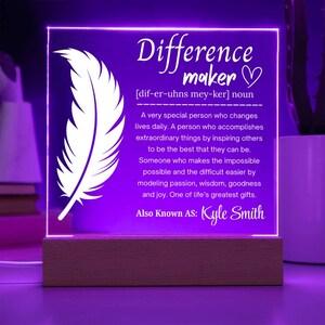 Verschilmaker gepersonaliseerde acrylplaat, waardering mentor, geschenken werknemer, teamleider bedankje, geschenken personeel, cadeau voor coach afbeelding 11