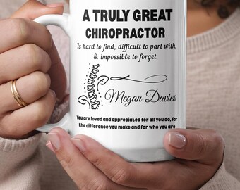 Chiropractor Personalized Color Accent Mug, Spine Doctor Mug, Chiropractor Birthday Christmas Gift, Graduation & Appreciation Gift