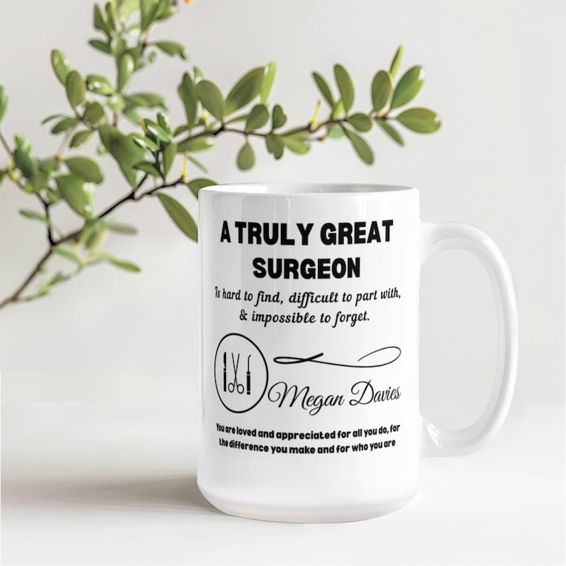 Surgeon Personalized Color Accent Mug, Gift for Surgeon, New Surgeon, Heart, Hand, Oral, Orthopedic, Stomach & Plastic Surgeon Gift image 10