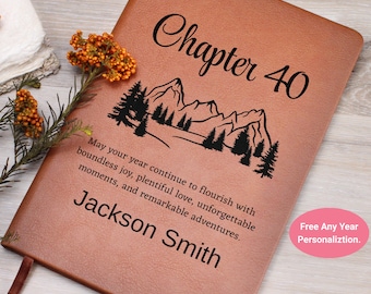 Forty Year Birthday Gift Personalized Journal, 40th Birthday Gift, Milestone Birthday Gift, Friend Turning 40th Birthday, Man Birthday Gifts