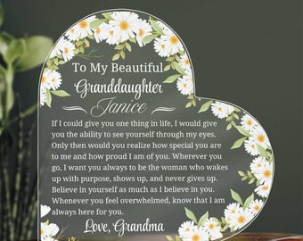 Regalo personalizado para nieta, regalo de abuela, regalo de cumpleaños, regalo de Navidad, recuerdo de graduación para nieta, regalo de abuelo