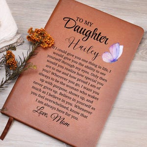 Diario personalizado para mi hija, regalo para hija de mamá, diario con nombre personalizado, regalo de cumpleaños para hija, diario de recuerdos, regalo de papá