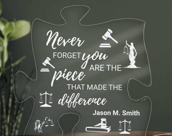 Law Retirement Gift Acrylic Puzzle, Lawyer Retirement, Attorney Retirement, Judge Retirement, Law School Graduation,Lawyer Appreciation Gift
