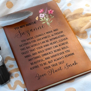 custom Niece Name Journal, Gifts from Aunt for Niece Birthday, Niece Graduation, Niece Christmas Gifts, Custom Niece Gifts from auntie|Uncle