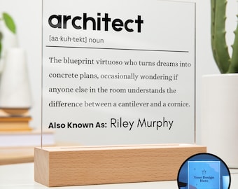 Architect Gift Personalized Definition Acrylic Plaque, Gift for Architect, Funny Architecture, Architecture Graduation, Architect Birthday
