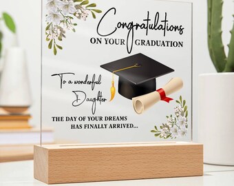 Regalo di laurea personalizzato per figlia / Classe del 2024 Laurea di scuola superiore e universitaria / Regalo personalizzato per figlia laureata, laurea universitaria