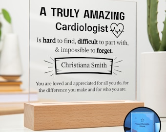 Kardiologen Wertschätzung personalisierte Acryl Plaque, Kardiologie Geschenke, Herz Doktor Geschenk, Geschenk für Kardiologen, Herz Chirurg Geburtstag