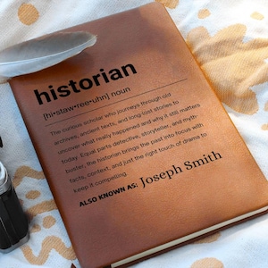 Historicuscadeau gepersonaliseerde definitie lederen dagboek, cadeau voor historicus, geschiedenisleraar kerstcadeaus, aangepaste historicus waardering