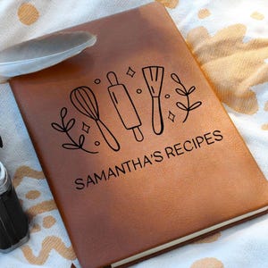 Personalized Recipe Leather Journal, Gifts for Chef, Family Recipe Journal, Cooking Gifts, Recipe Organizer Journal, Custom Recipe Book