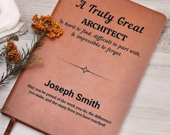 Architect Gift Personalized Vegan Leather Journal, Architect Gifts, Architecture Student Graduation, Future Architect, Architect Christmas
