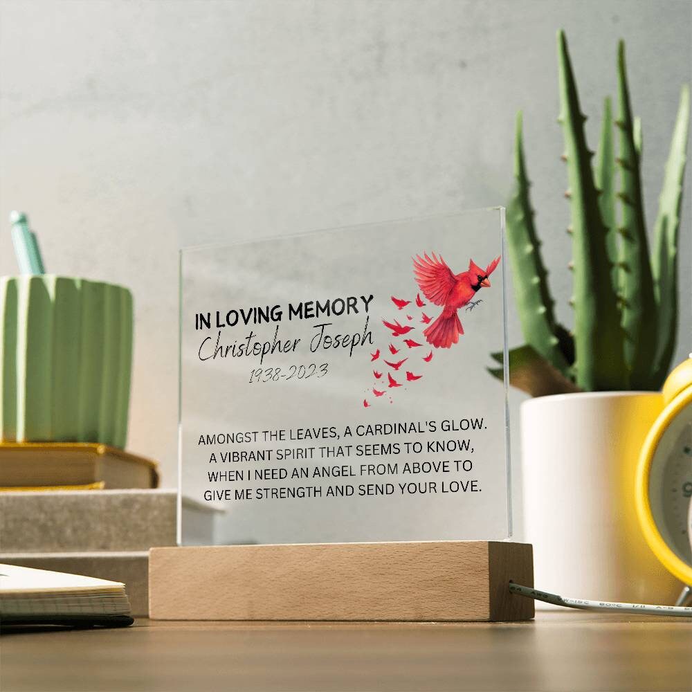 Cartello Acrilico A Forma Di Cuore Per Condoglianze: Decorazione Commemorativa Per Ricordo Di Una Persona Cara (11,9x11,9 Cm, Rosso) - 4
