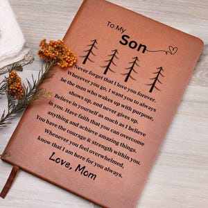 Personalized Leather Journal Gift for Son, Gift from mom, Son Birthday Gift, Son gift from Dad, To My Son, Son wedding Gifts, Christmas gift