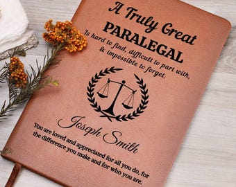 Personalisiertes Paralegal Geschenk Leder Journal, einzigartiges Geschenk für Abschlussfeier, Ruhestand oder Wertschätzung, Geschenk für Rechtsbeistand