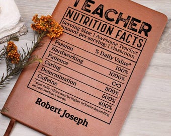Personalisierte Lehrer Leder Zeitschrift, Lehrer Geburtstagsgeschenke, Lehrer Weihnachtsgeschenke, Lehrer Wertschätzung Geschenke, Lehrer Jahresende Geschenke