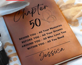 Personalized 50th Birthday Journal, 50th birthday gift for women, Sister Birthday, Friend Turning 50 Gifts, Mom Birthday Gift, Daughter 50th