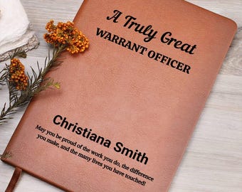 Warrant Officer Personalized Journal, Custom Gift for Army Warrant Officer, Retirement or Recognition Gift