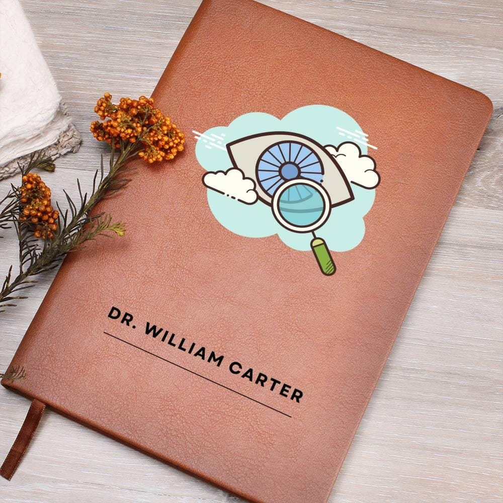 Optician Personalized Leather Journal, Gift for Eye Doctor, Ophthalmologist Gift, Graduation Gift|Optometry Student Notebook|Optometric gift